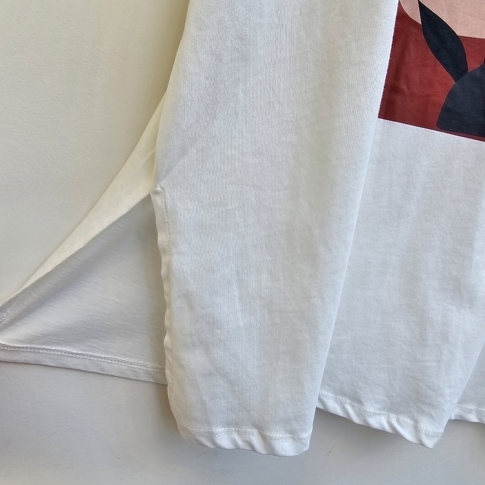 LC Waikiki Classic Graphic Print T-shirt with Side Slits, Size Large, Loose Fit - Picture 5 of 7
